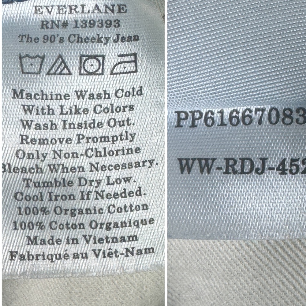 Everlane 90's Cheeky Jean 100% Organic Cotton Y2K Women's Size 27 Regular - Picture 14 of 15